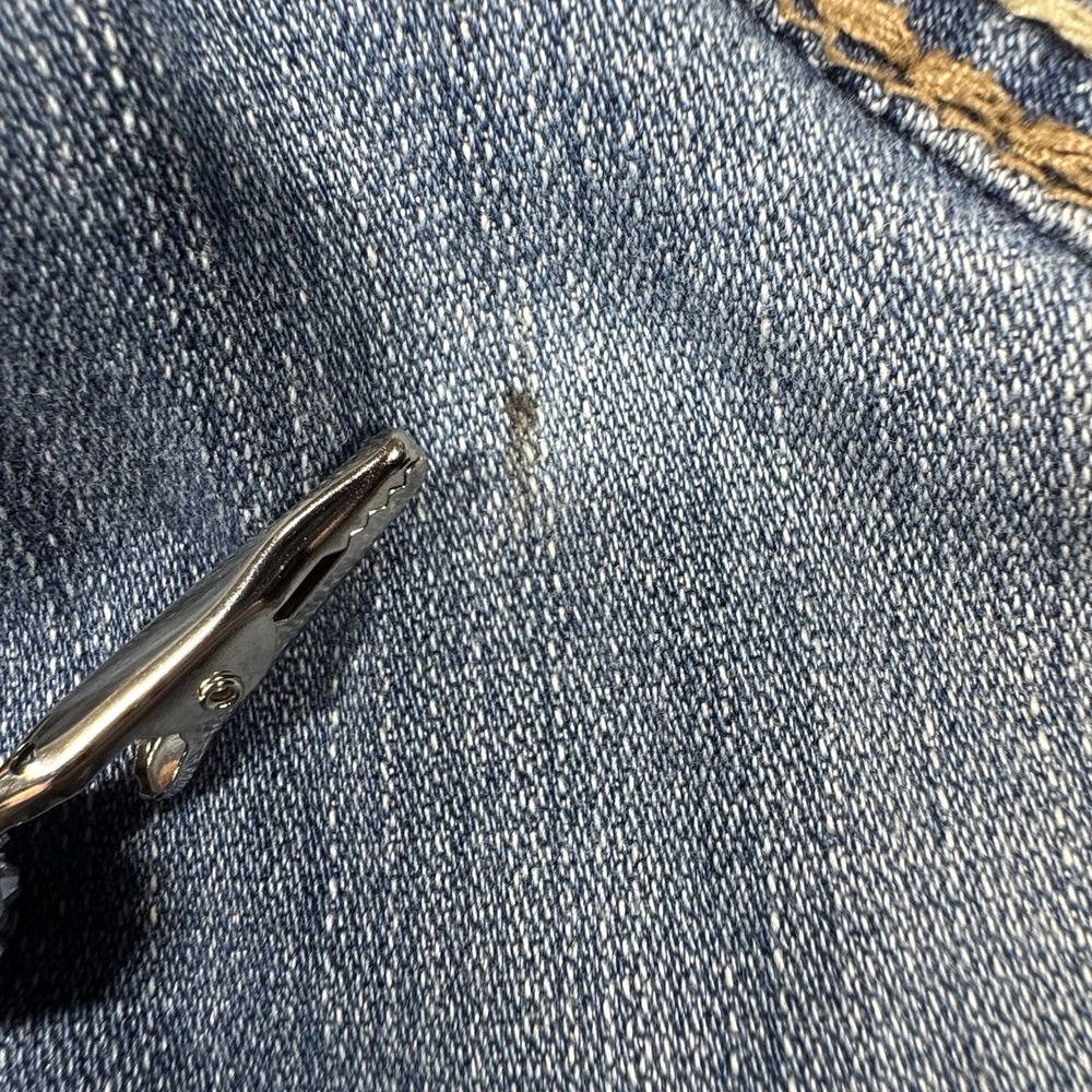 L.A. Idol Womens Juniors Bootcut Jeans Size 9 Blue Distressed 5 Pockets - Picture 11 of 13
